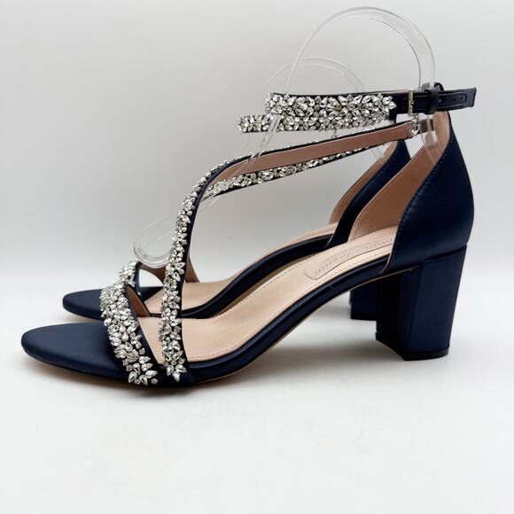 Pnina Tornai for Naturalizer Women Ahava Heels US 12 M Blue Crystal Open Toe NIB - Picture 8 of 12